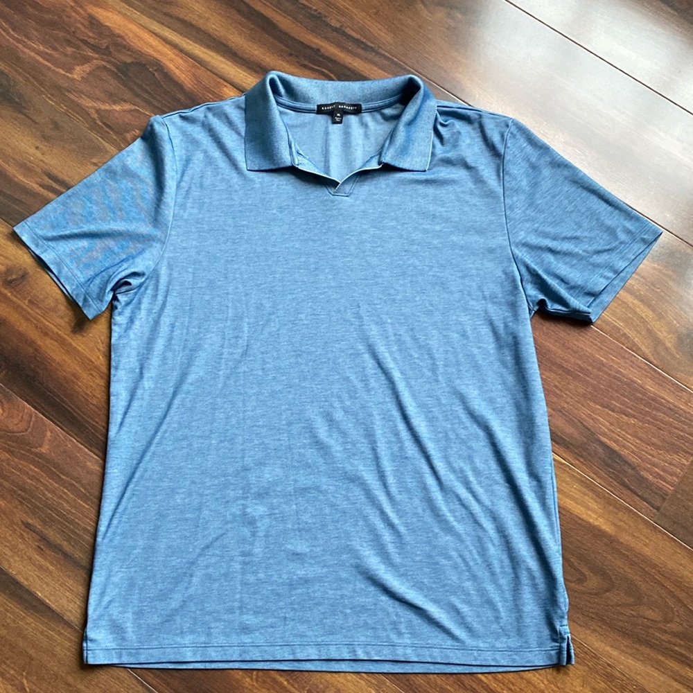 Robert Barakett Pima Cotton Blend V-Neck Polo Shirt